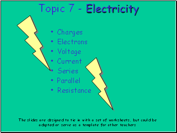 Topic 7 - Electricity
