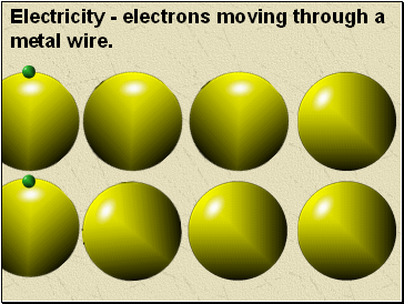 Electricity - electrons moving through a metal wire.