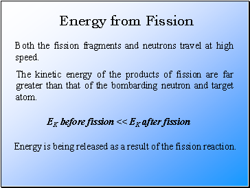 Energy from Fission