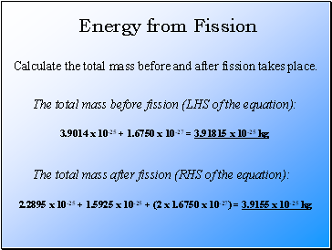 Energy from Fission