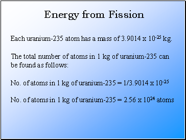 Energy from Fission