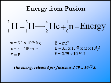 Energy from Fusion