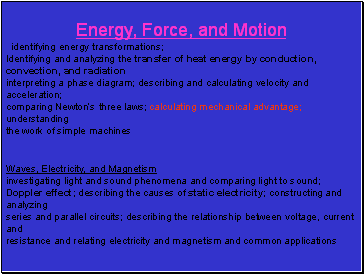 Energy, Force, and Motion