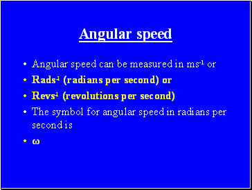 Angular speed