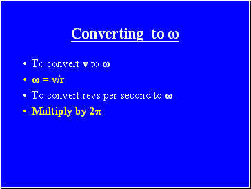 Converting to ω