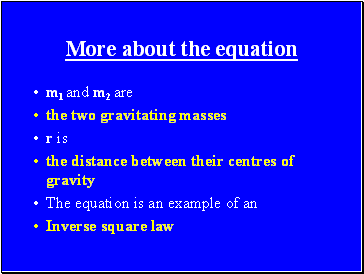 More about the equation