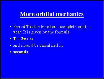 More orbital mechanics