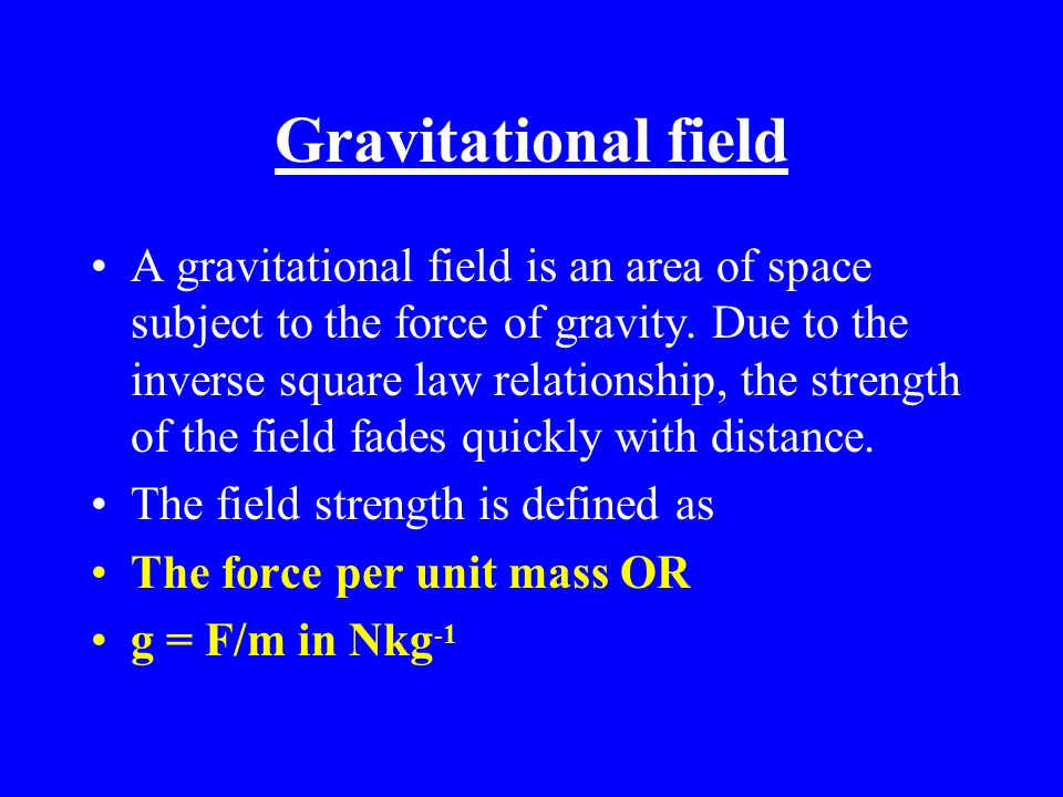 Strength formula field gravitational