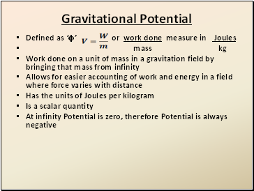 Gravitational Potential