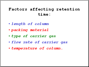 Factors affecting retention time: