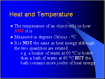 Heat and Temperature