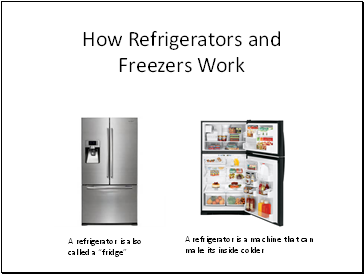 How Refrigerators and Freezers Work