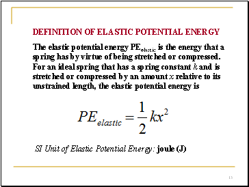 Definition of elastic potential energy