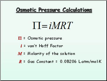 Osmotic Pressure Calculations
