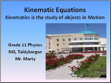 Kinematic Equations