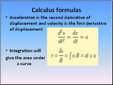 Calculus formulas