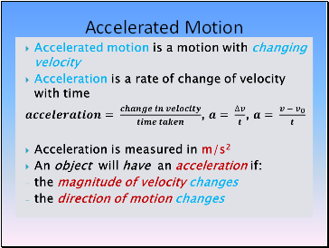 Accelerated Motion