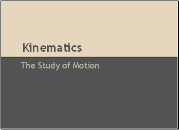 Kinematics