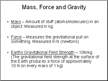 Mass Force and Gravity