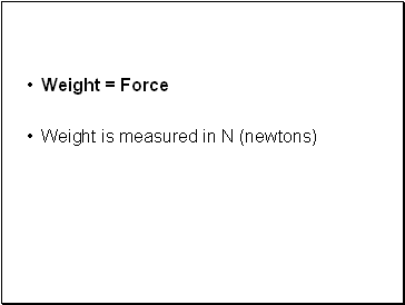 Weight = Force