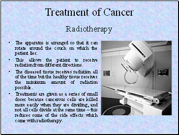 Treatment of Cancer Radiotherapy