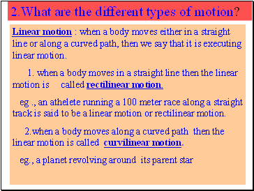 What are the different types of motion?