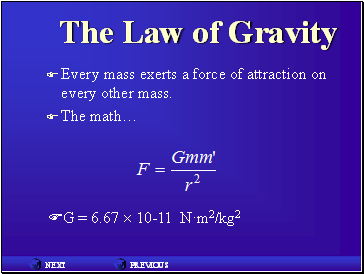 The Law of Gravity