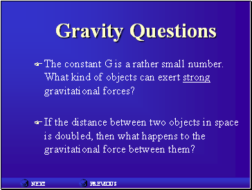 Gravity Questions