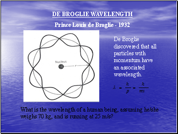 De broglie wavelength