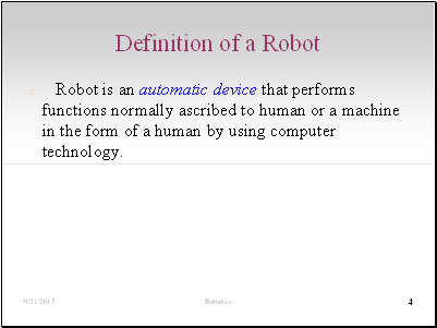 Definition of a Robot