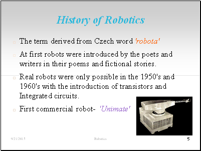 History of Robotics