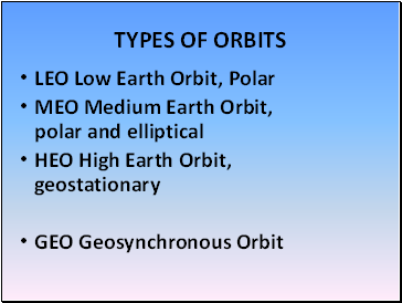 Types of orbits