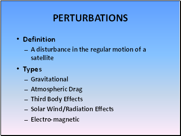 Perturbations