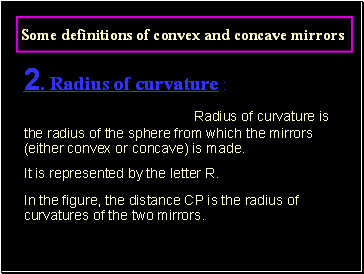 Some definitions of convex and concave mirrors