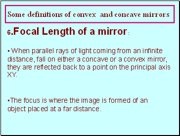 Some definitions of convex and concave mirrors