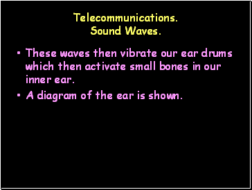 Telecommunications. Sound Waves.