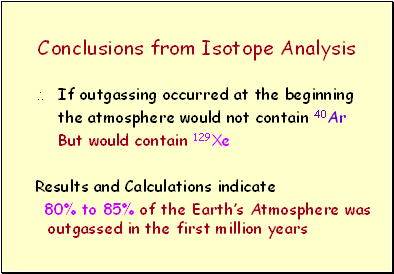 Conclusions from Isotope Analysis