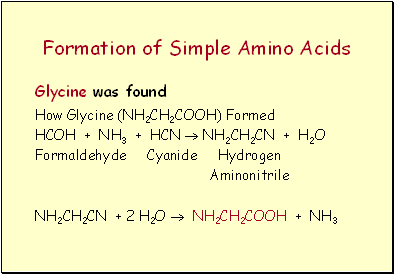 Formation of Simple Amino Acids