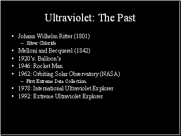 Ultraviolet: The Past