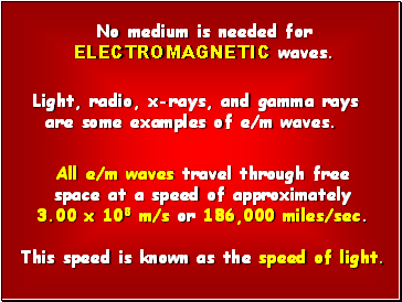 All e/m waves travel through free