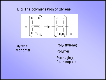 E.g. The polymerisation of Styrene :