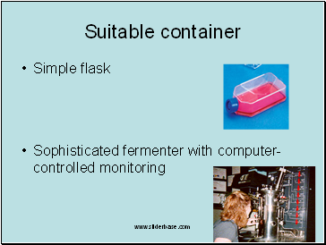 Suitable container
