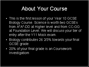 About Your Course