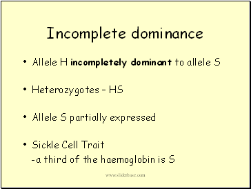 Incomplete dominance