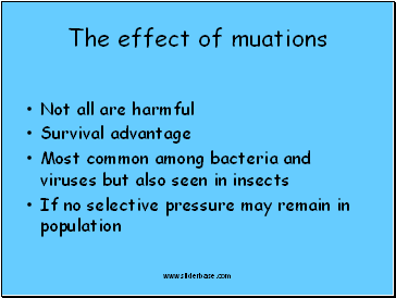 The effect of muations