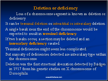 Deletion or deficiency
