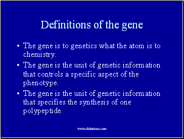Definitions of the gene