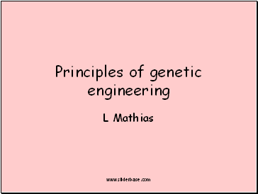Principles of genetic engineering