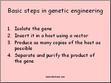 Basic steps in genetic engineering