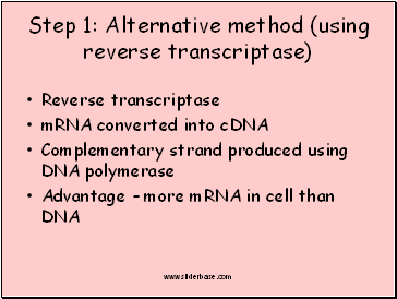 Step 1: Alternative method (using reverse transcriptase)